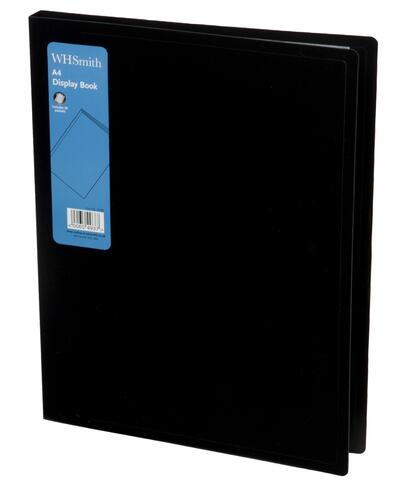 WHSmith Black A4 Polypro Display Book