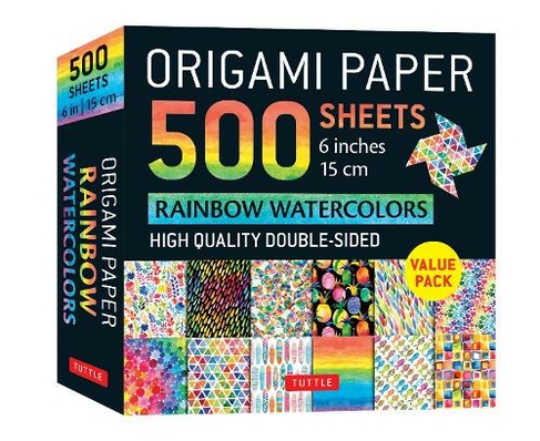 Origami Paper 500 sheets Rainbow Watercolors 6" (15 cm): Tuttle Origami Paper: Double-Sided Origami Sheets Printed with 12 Different Designs (Instructions for 5 Projects Included)