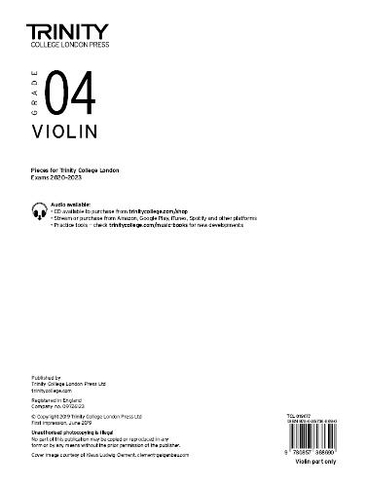Trinity College London Violin Exam Pieces From 2020: Grade 4 (part only)