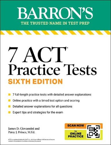 7 ACT Practice Tests, Sixth Edition + Online Practice: (Barron's ACT Prep Sixth Edition)