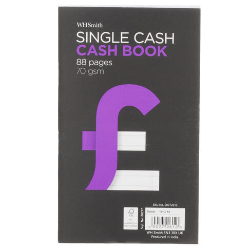 WHSmith Slim Single Cash Book