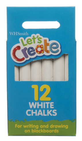WHSmith Let's Create White Chalks (Pack of 12)