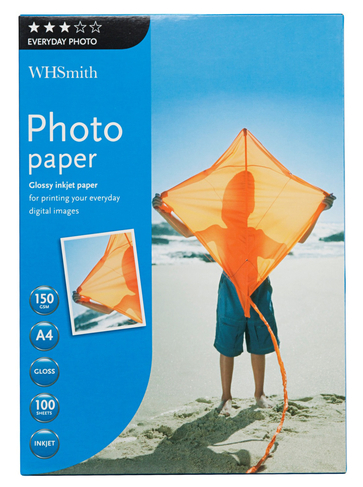 WHSmith A4 Everyday Glossy Photo Paper 100 Sheets
