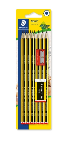 STAEDTLER Noris Set of 10 HB Pencils, 1 Sharpener and 1 Eraser