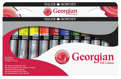 Daler-Rowney Georgian Oil Colour Introduction Set 10x22ml Paint Tubes
