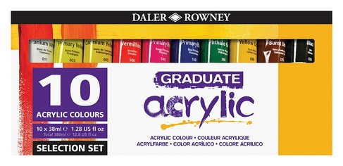 Daler-Rowney Graduate Acrylic Selection Set 10x38ml Paint Tubes