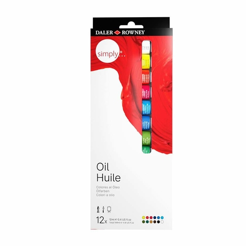 Daler-Rowney Simply Oil Set of 12x12ml Paint Tubes