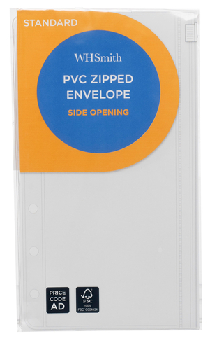 WHSmith Standard Refill Clear PVC Zipped Envelope