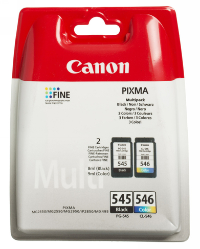 Canon 545/546 Black & Tri-colour CAN32107B Inkjet Cartridge (Pack of 2)