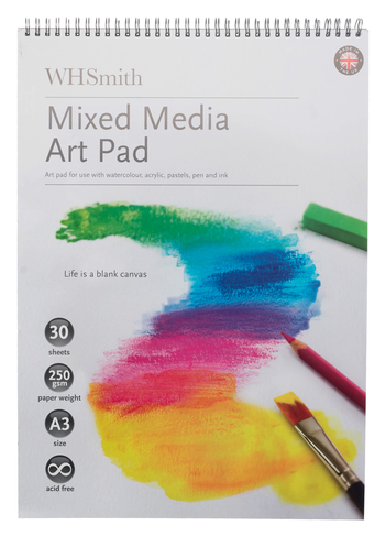 WHSmith A3 Mixed Media Art Pad 30 Sheets