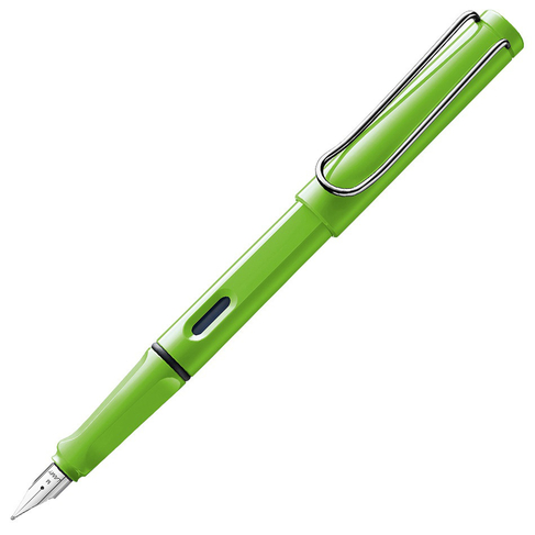 LAMY Safari Green Fountain Pen, Medium Nib, Blue Ink