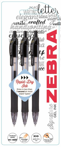 Zebra Sarasa Gel Pen, 0.7 mm Nib, Black Ink