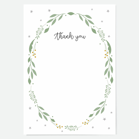 Dotty About Paper Thank You Cards Foliage Wreath (Pack of 10) 