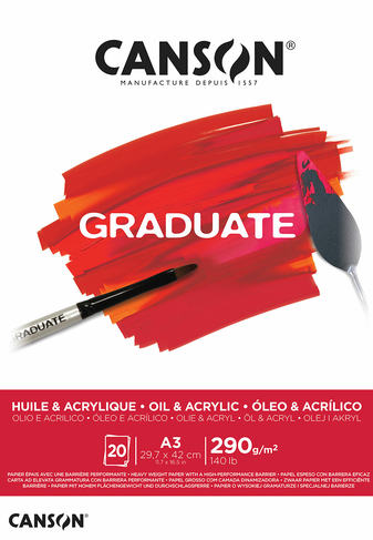 Canson Graduate A3 Oil and Acrylic Pad 290gsm 20 Sheets