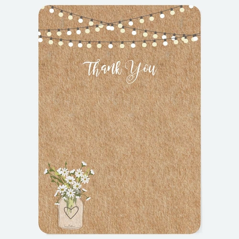 Dotty About Paper Rustic Mason Jar Wedding Thank You Cards Pack of 10