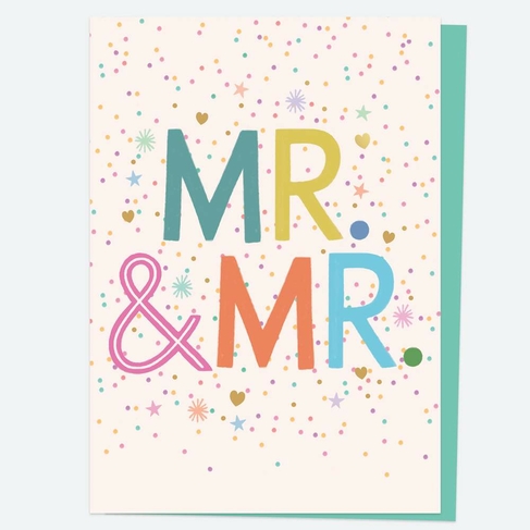 Dotty About Paper Bright Stars Mr and Mr Wedding Card
