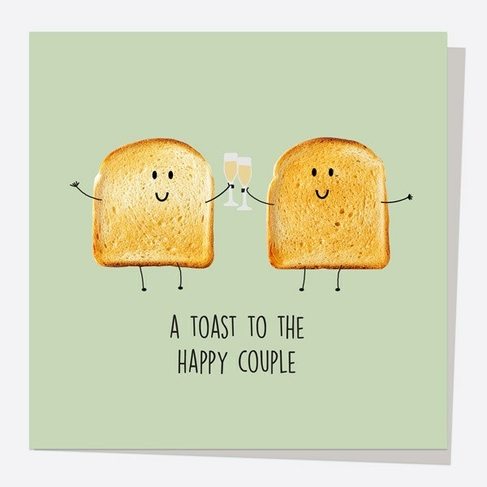 Dotty About Paper Toast Couple Wedding Card