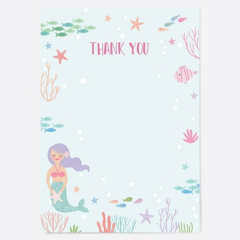 Dotty About Paper Mermaid Sea Kids Thank You Cards Pack of 10