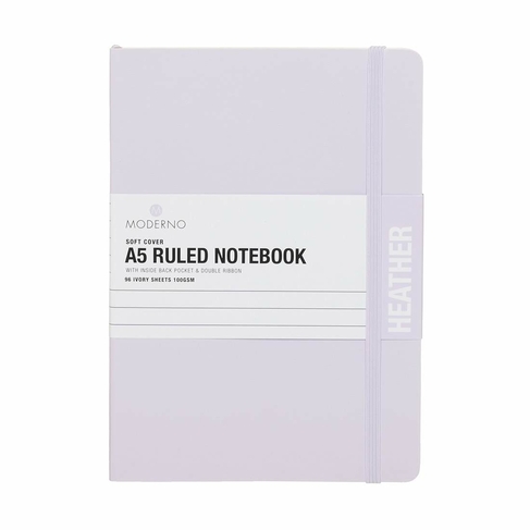 WHSmith Moderno Colour A5 Heather Ruled Softback Notebook