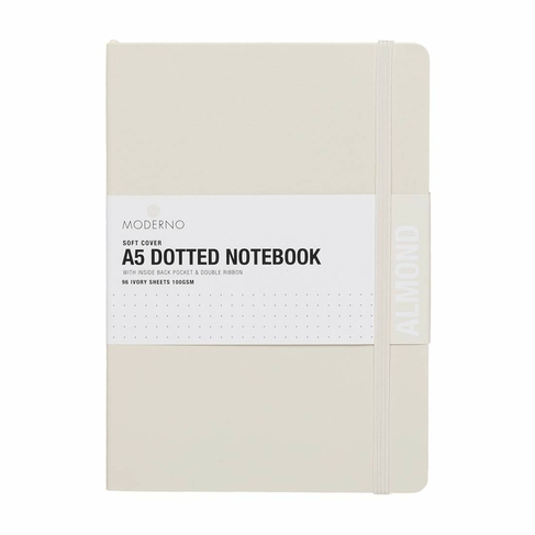 WHSmith Moderno Colour A5 Almond Dotted Softback Notebook