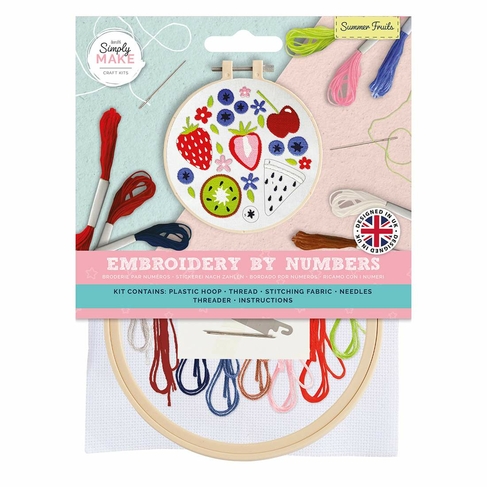 docrafts Simply Make Embroidery By Numbers - Summer Fruits