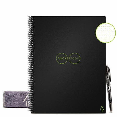 Rocketbook Core A4 (Letter) Dot Grid Digital Notebook with Pen and Wipe Black