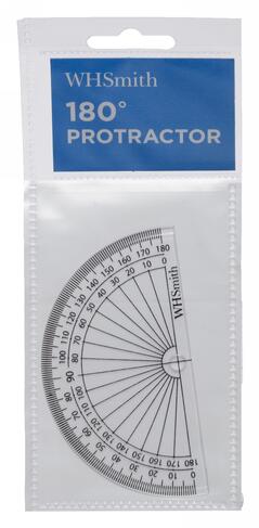 WHSmith 180 Degree Clear Protractor