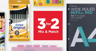 3 for 2 stationery mix & match