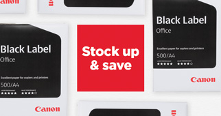 Stock up & save Canon A4 Black Label printer paper