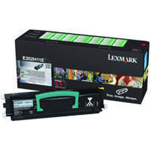 Lexmark Black Return Program Toner Cartridge High Yield E352H11E