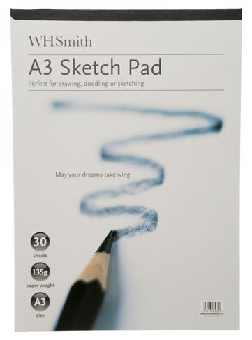 WHSmith A3 Sketch Pad 30 Sheets