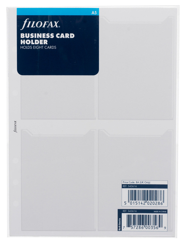 Filofax A5 Refill Clear Business Card Holder