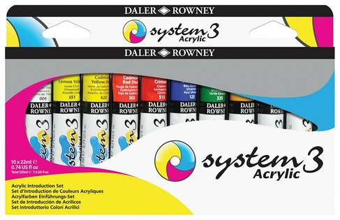 Daler-Rowney System 3 Introduction Set 10x22ml Paint Tubes