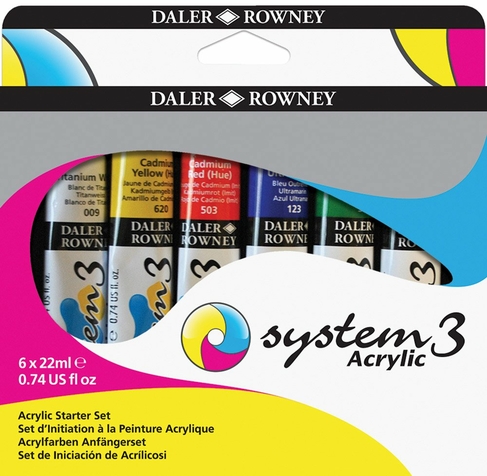 Daler-Rowney System 3 Starter Set 6x22ml Paint Tubes