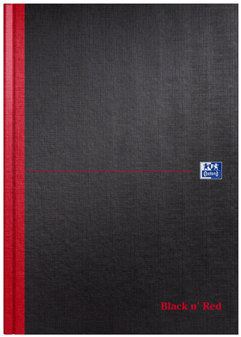 Oxford Black n' Red A4 Hardback Casebound Notebook Ruled 192 Page Black