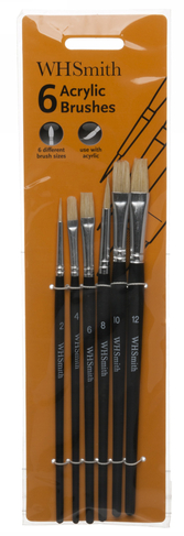 WHSmith Acrylic Paint Brushes (Pack of 6)