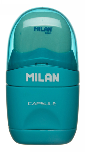 Milan Capsule Clear Top Sharpener and Eraser Assorted Colours