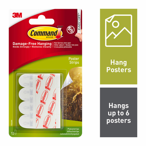 Command White Poster Strips (Pack of 12) 