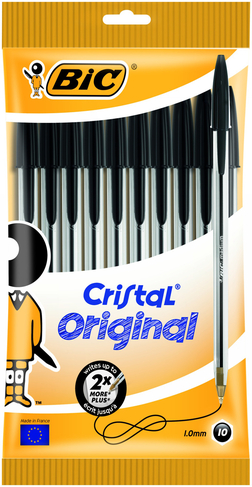 BIC Cristal Ballpoint Pens Black Ink (Pack of 10) 
