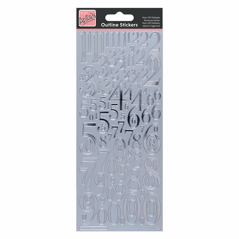 docrafts Anita's Number Stickers Silver