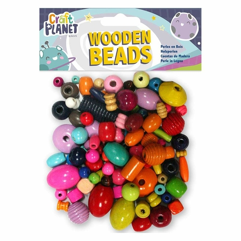 docrafts Craft Planet Assorted Wooden Beads 100g