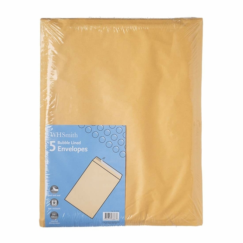 WHSmith Brown Bubble Lined Envelopes Size 5 (Pack of 5)