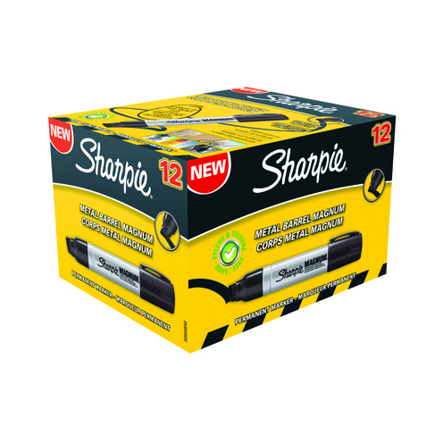Sharpie Magnum Permanent Marker Extra Large Chisel Tip Black (12 Pack) S0949850