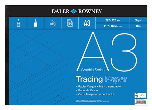Daler-Rowney Graphic Series A3 Tracing Pad 60gsm 50 Sheets