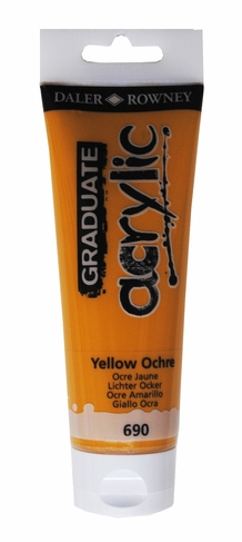 Daler-Rowney Graduate Acrylic 120ml Paint Tube Yellow Ochre
