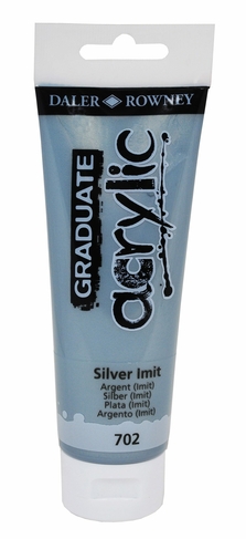 Daler-Rowney Graduate Acrylic 120ml Paint Tube Silver