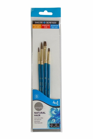 Daler-Rowney Simply Watercolour Natural 4 Brush Set