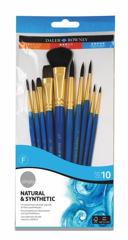 Daler-Rowney Simply Watercolour Natural Mix 10 Brush Set