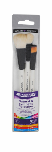 Daler-Rowney Graduate Natural and Synthetic Watercolour Brush Set (Pack of 3)