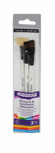 Daler-Rowney Graduate Synthetic and Bristle Short Handle Brush Set (Pack of 3)